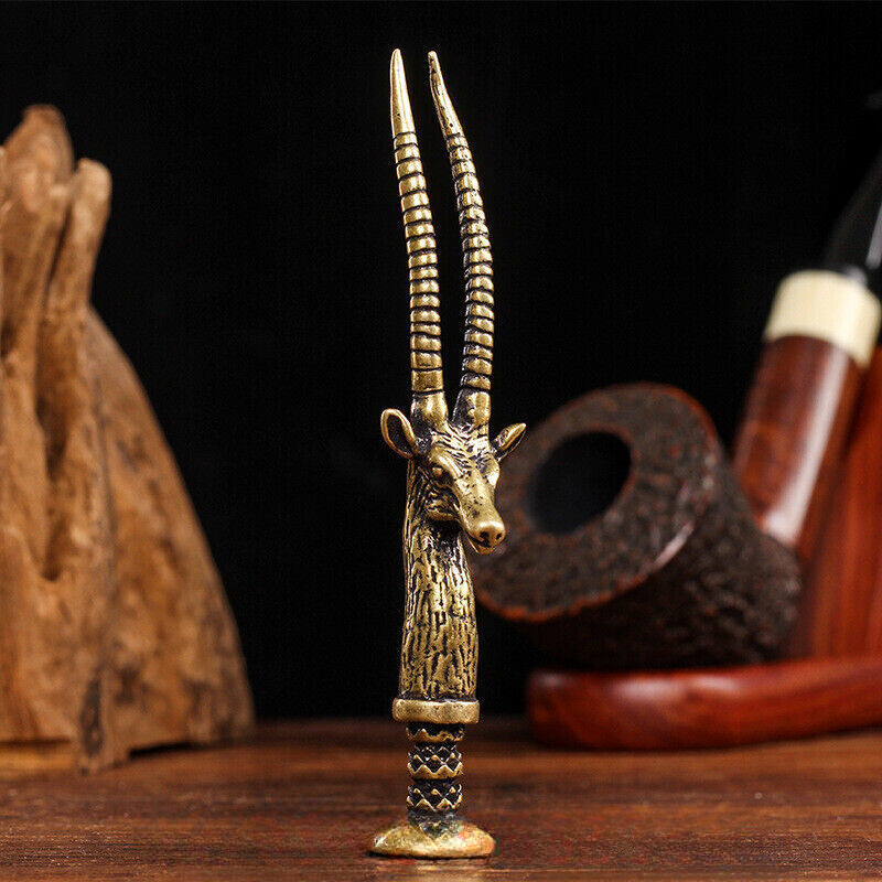 Brass Deer 3.5-inch Sculpted Copper Tube Tampering Tobacco Dampening Tool Press