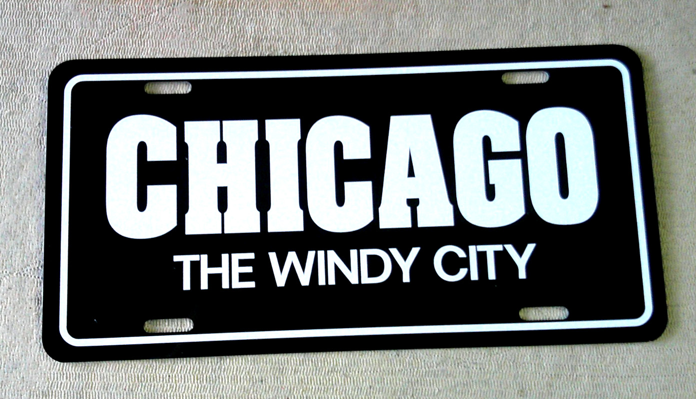 CHICAGO Windy City license plate car tag Bears Cubs White Sox Blackhawks Bulls