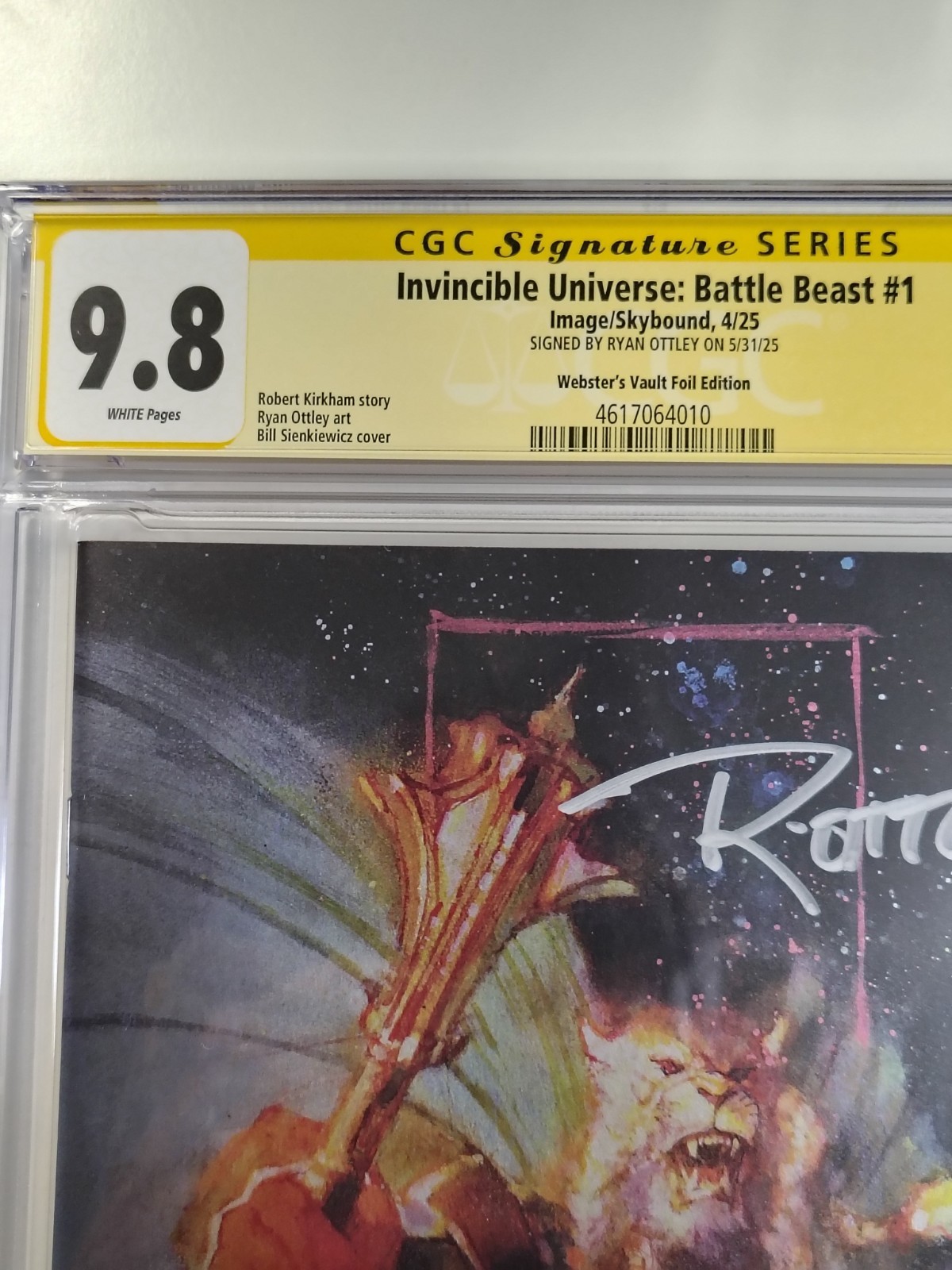 BATTLE BEAST #1 SIENKIEWICZ FOIL Webster’s Vault CGC 9.8 SDCC SIGNED RYAN OTTLEY