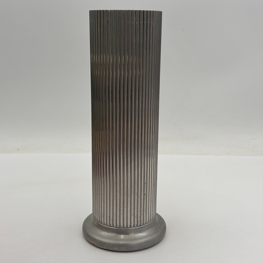 Emson Machine Age Art Deco Eezee-Pour Cocktail Shaker Ribbed Aluminum Chase Era