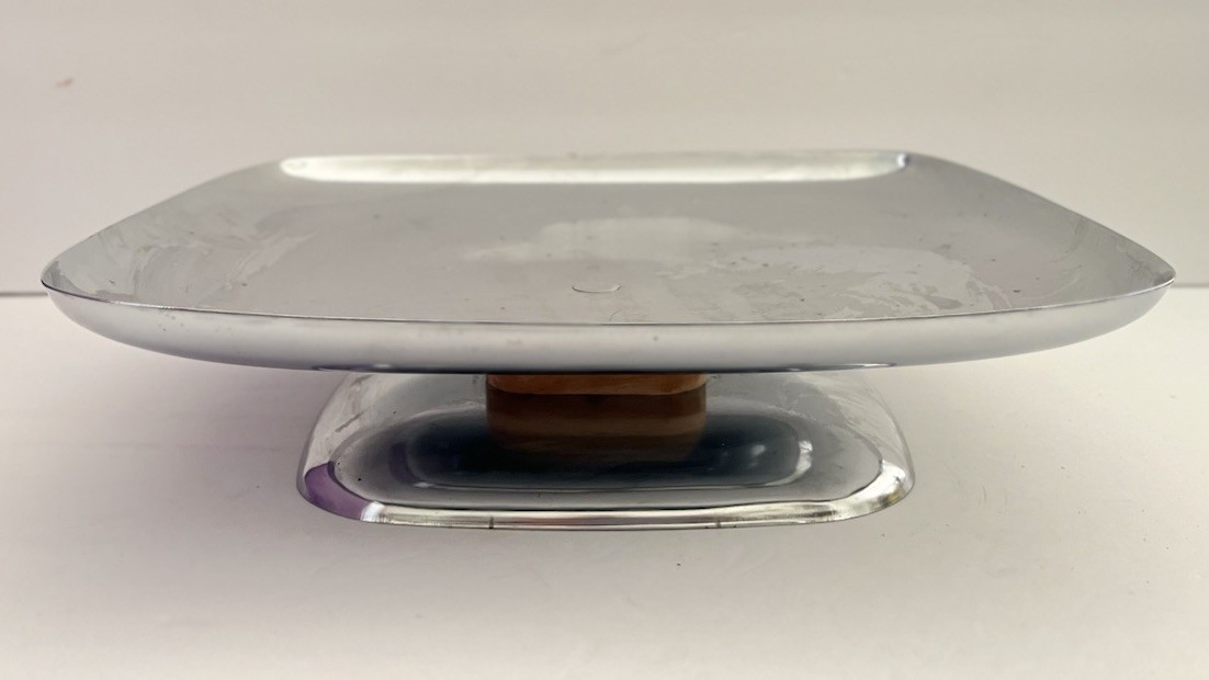 Vintage MCM Large Hellerware Chromium Cake Plate Tray 13” SALE!