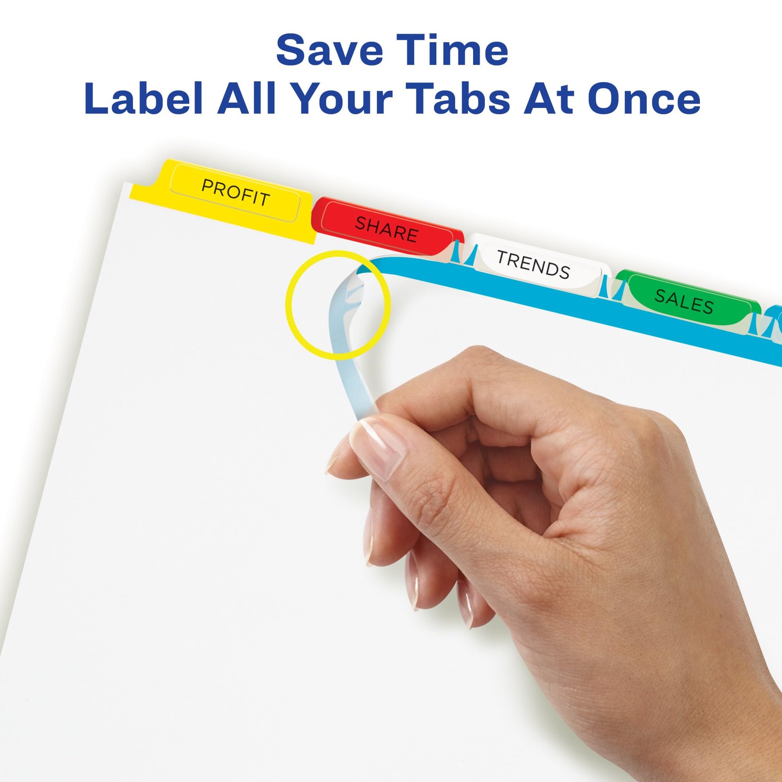 Avery 5 Tab Dividers For 3 Ring Binder Easy Clear Label Strip Index Maker