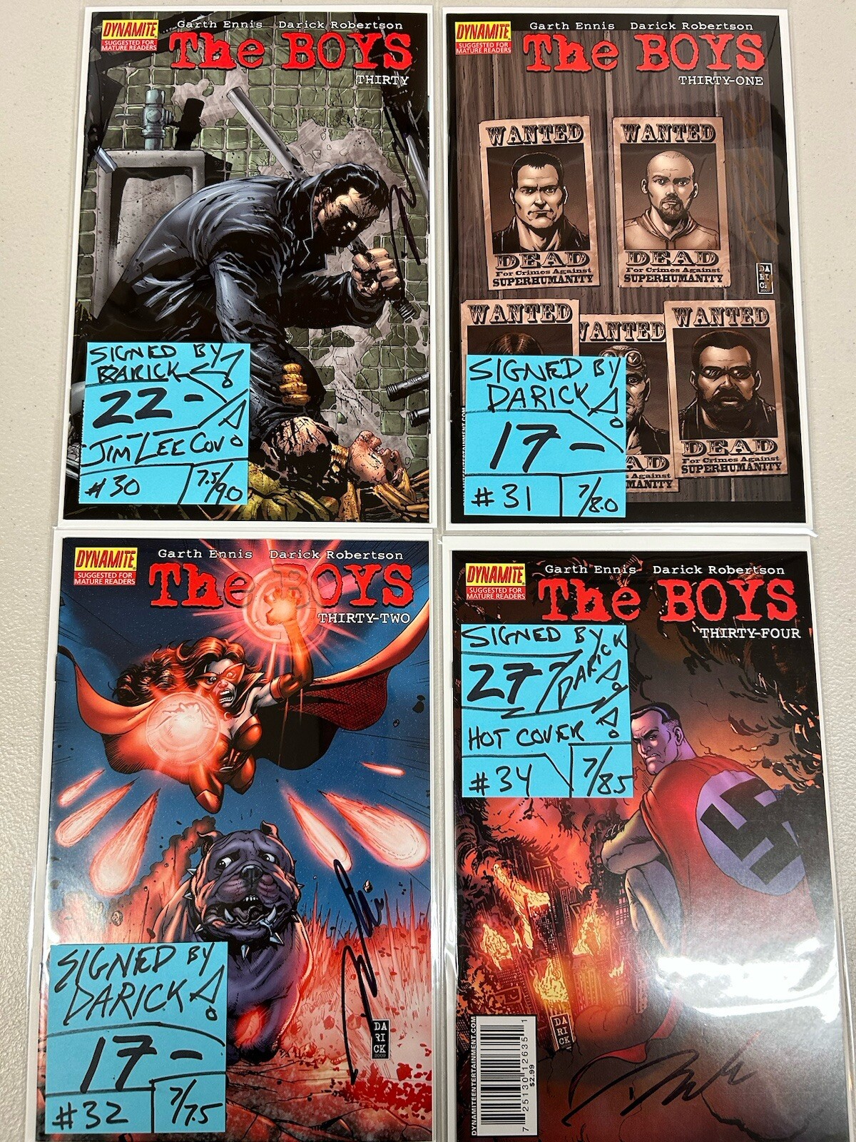 The BOYS – SIGNED Comic Books – AMAZON PRIME – HOMELANDER – Darick Robertson WOW