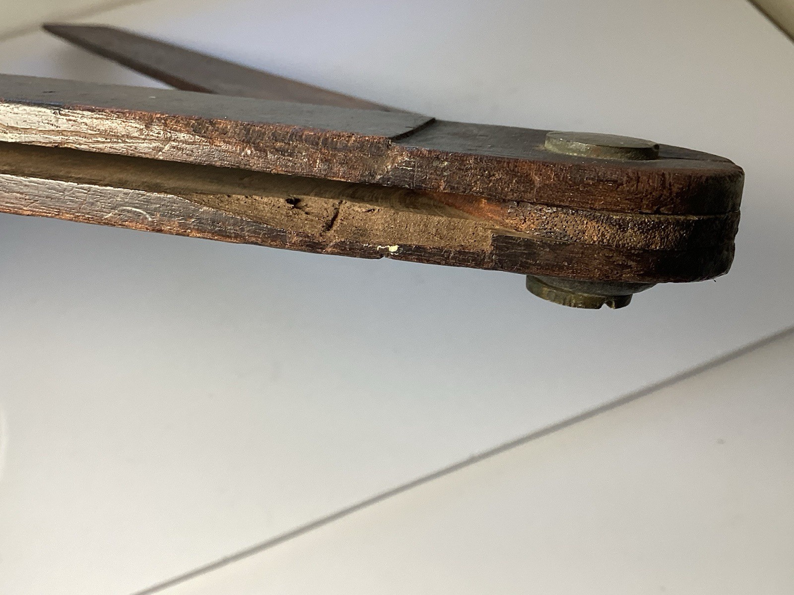 Antique 23” Shipwright Bevel Tool Ebony & Brass Signed J S Eriganza