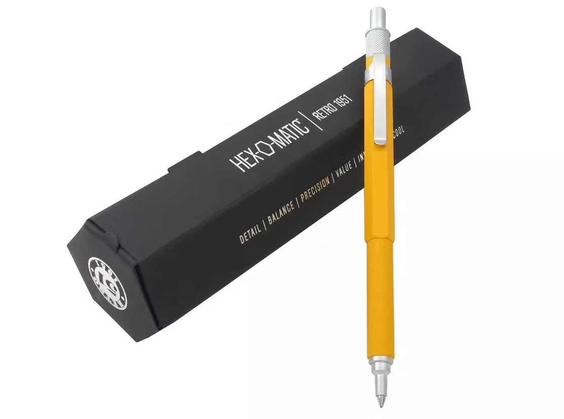 Brand New Retro 51 “YELLOW HEX-O-MATIC Series” Ballpoint Pen Sealed